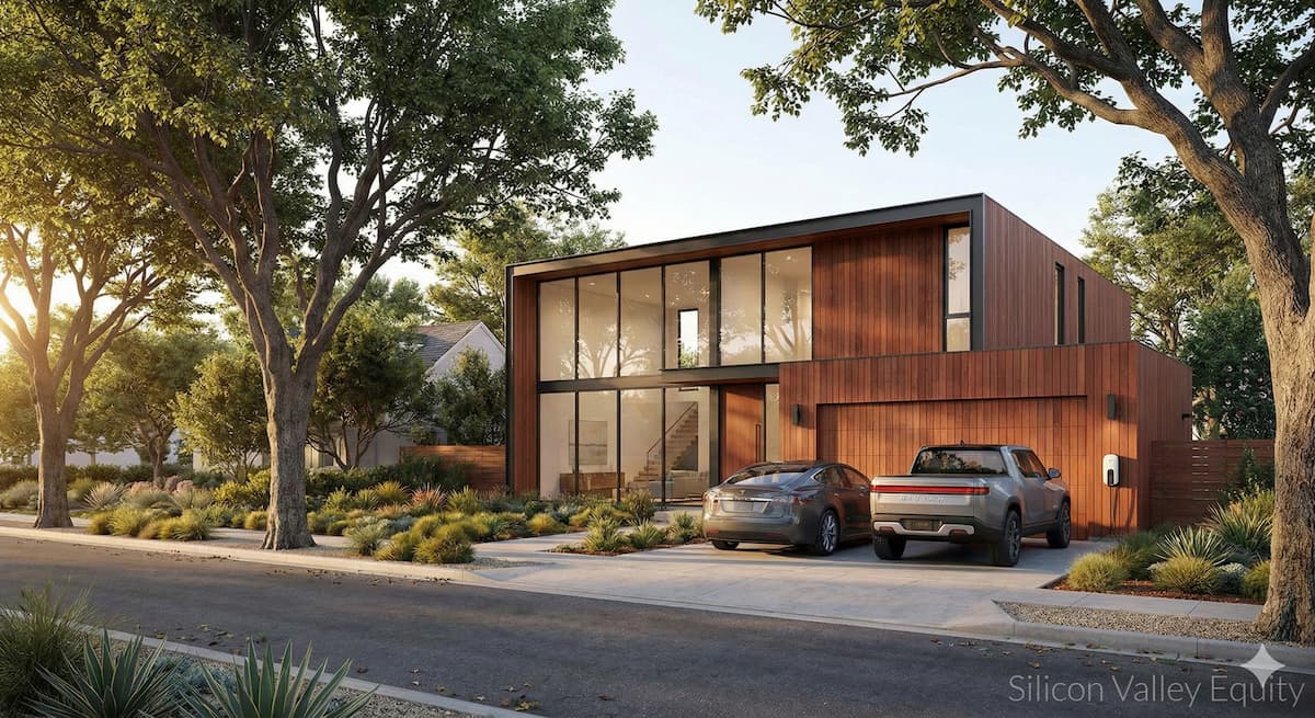 Modern home in Palo Alto California representing tech wealth and home equity
