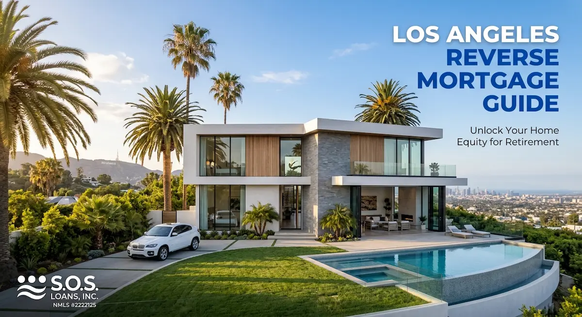 Los Angeles reverse mortgage guide infographic showing home equity options for California homeowners