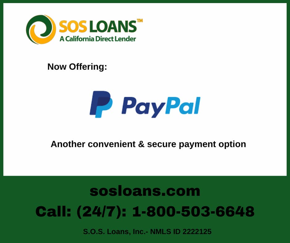 S.O.S. Loans flexible online personal loan repayment options via PayPal and credit card